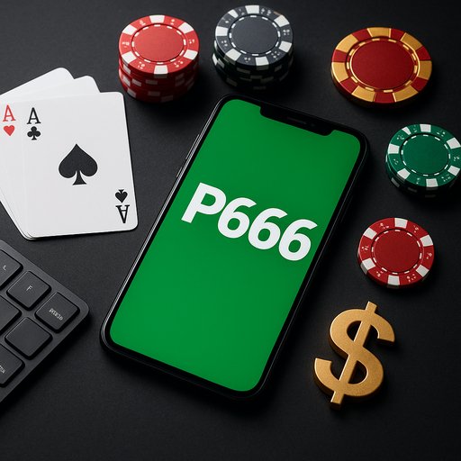 Blog cover image showing a modern design with articles about P666 apps, payments, and game strategies, inviting readers to explore more. The cover blends bold typography with casino motifs.