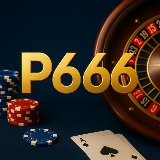 P666 disclaimer banner. The image shows a bold online casino branding with dark blue and gold accents, designed for a Pakistani audience. The mood is professional, trustworthy, and energetic.
