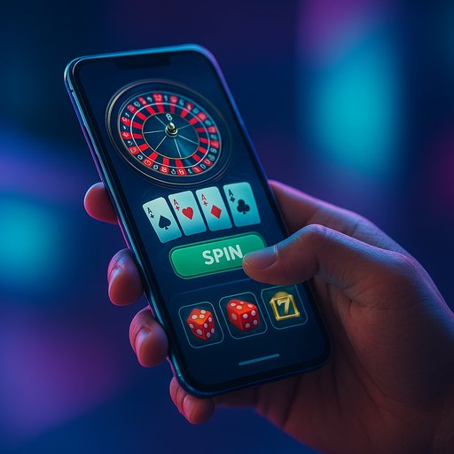 P666 online earning hero image showing a user engaging with the casino app on a sleek smartphone, illuminated by neon lights to evoke a premium gaming experience. The mood is energetic and trustworthy, designed to appeal to Pakistani players exploring casino apps for online earning. The visuals blend modern user interface with subtle casino motifs in a Pakistan-ready color palette.