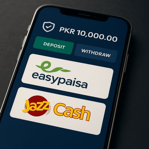 Payment flow for P666 apps showing EasyPaisa and JazzCash options on a Pakistan-friendly checkout. The scene emphasizes local currency (PKR) transactions and secure deposits for players in Karachi and Lahore.