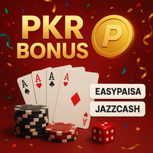 Promotional banner for P666 with bold text and celebratory graphics. The image highlights PKR bonuses and EasyPaisa/JazzCash support for Pakistan players.